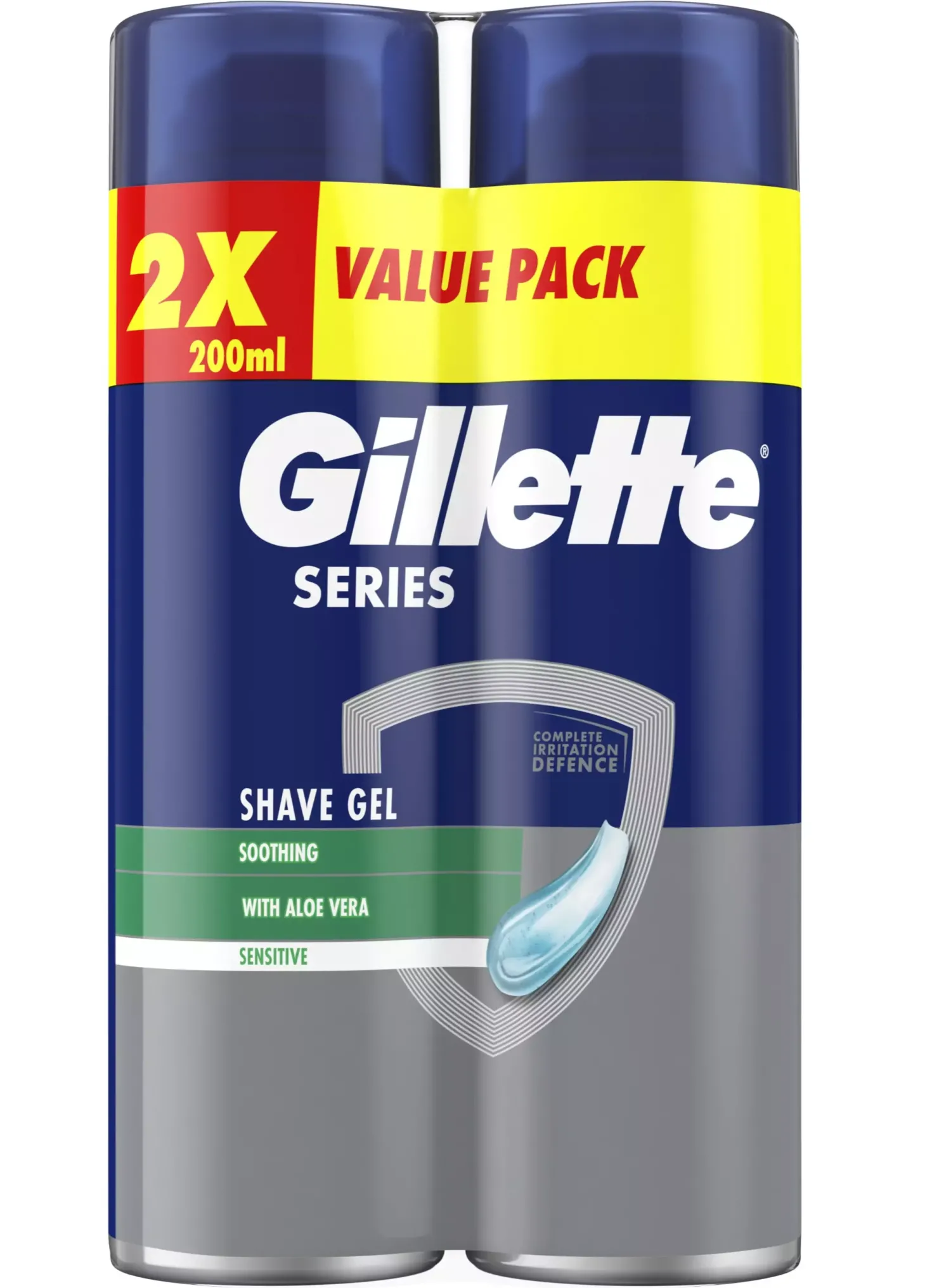 Gillette Series Sensitive Men's Shaving Gel 2x200ml 400 ml