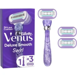 Gillette Venus Deluxe Smooth Swirl Razor 3 razor blade refills