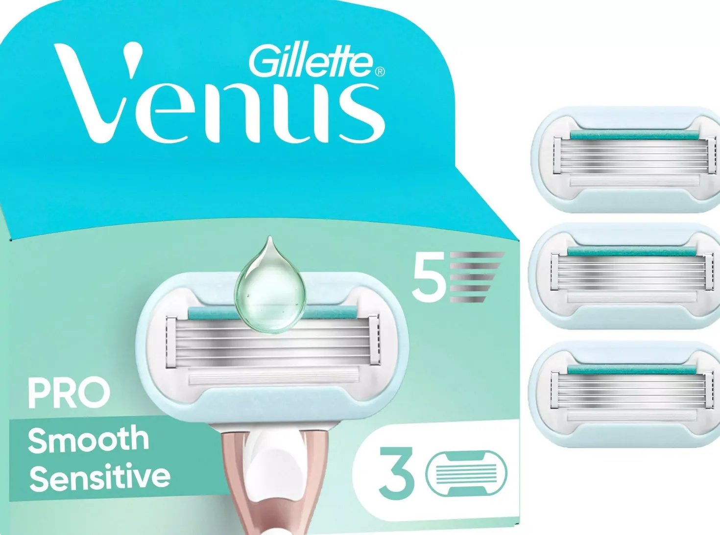 Gillette Venus Pro Smooth Sensitive Razor Blades 3 stk