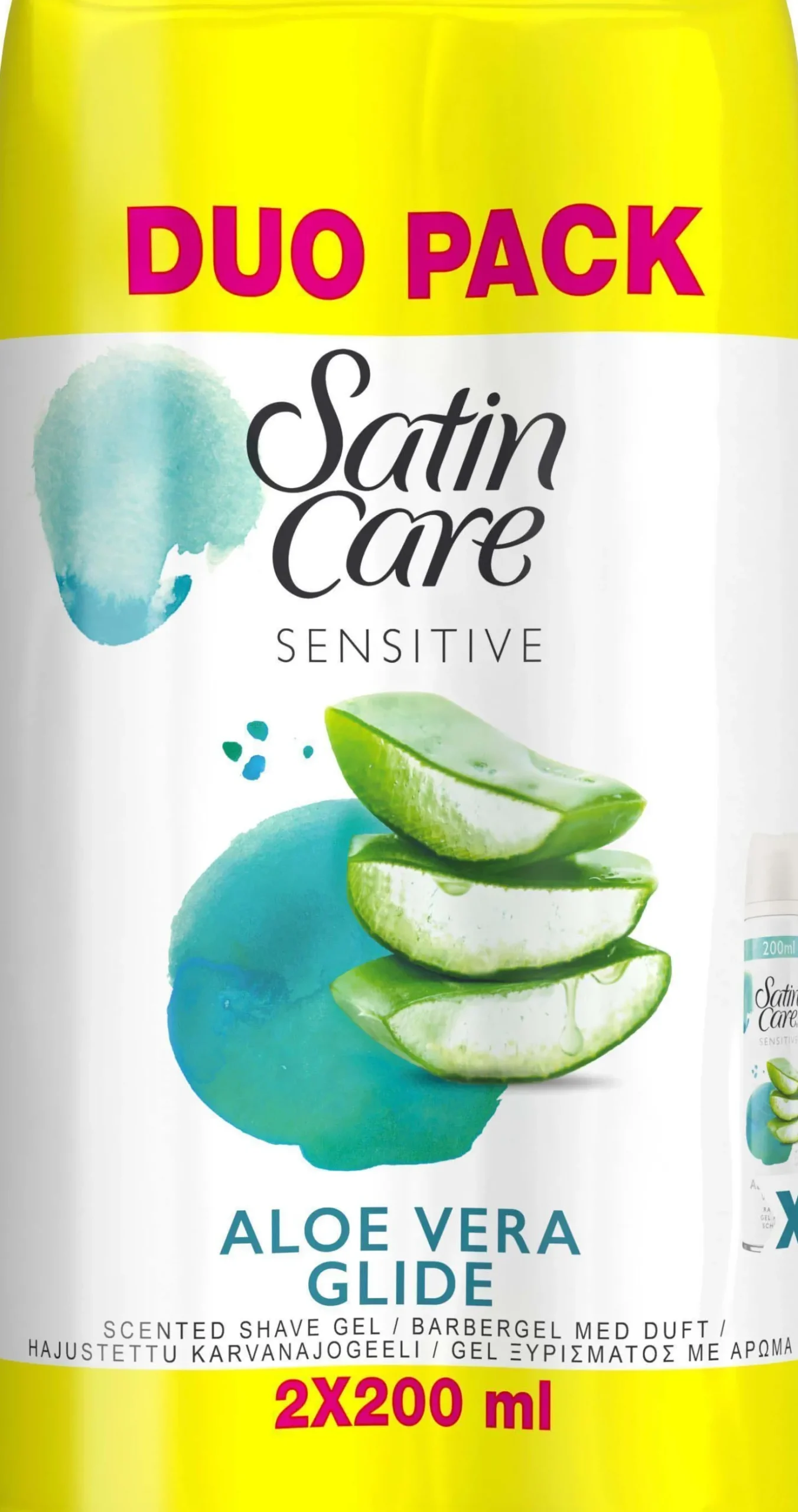 Gillette Venus Satin Care Shaving Gel Sensitive Aloe Vera Glide