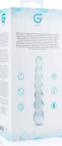 Gläs Beaded Sensual Glass Double Dildo