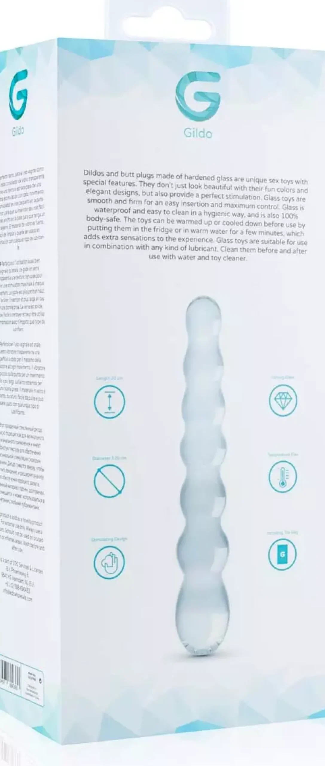 Gläs Beaded Sensual Glass Double Dildo