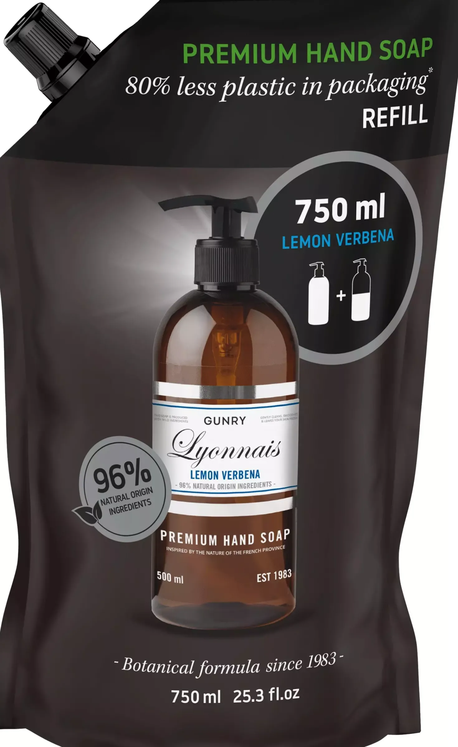 Gunry Premium Hand Soap Refill Lemon Verbena 750 ml