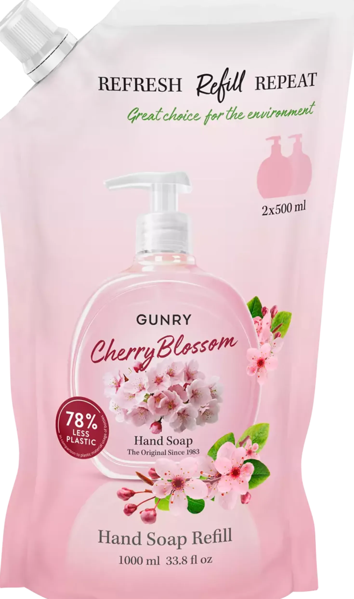 Gunry Refill Hand Soap Orig Cherry Blossom 1000 ml
