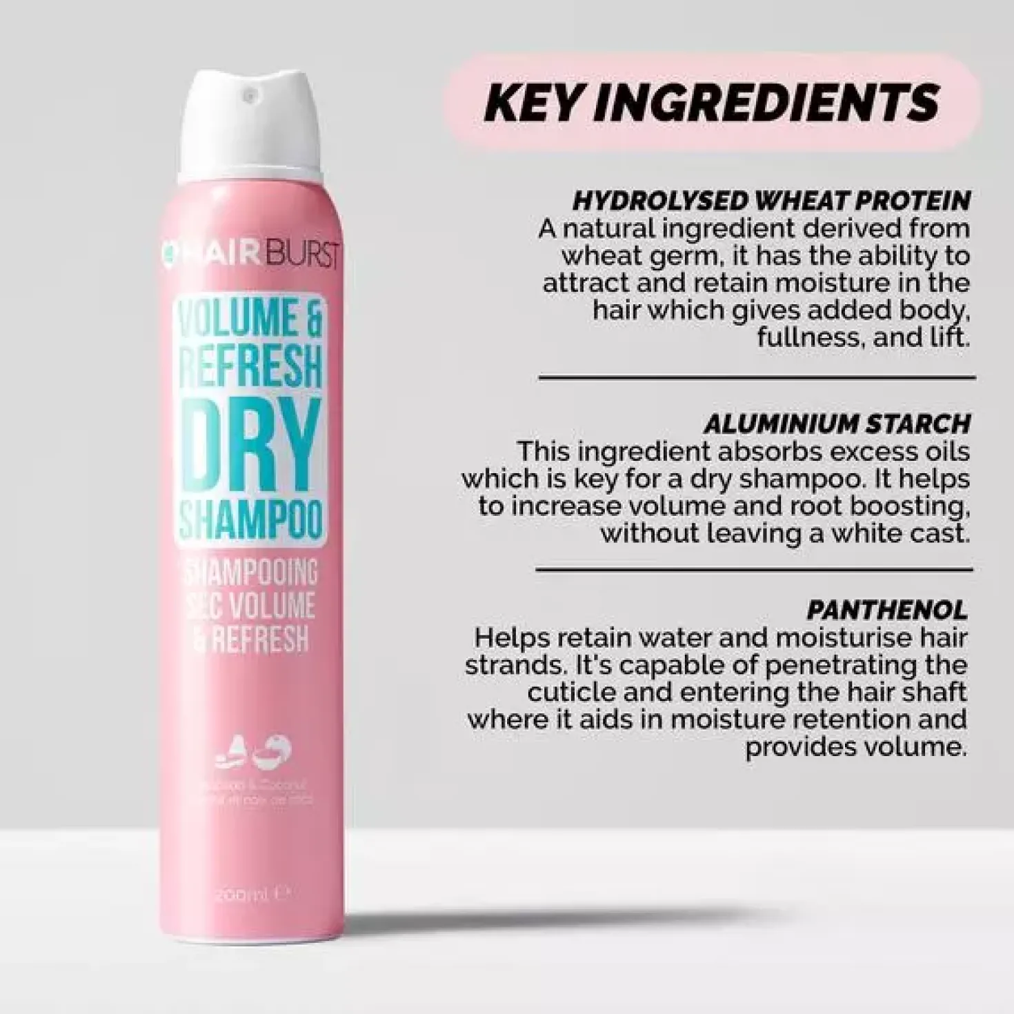 Hairburst Volume & Refresh Dry Shampoo 200 ml