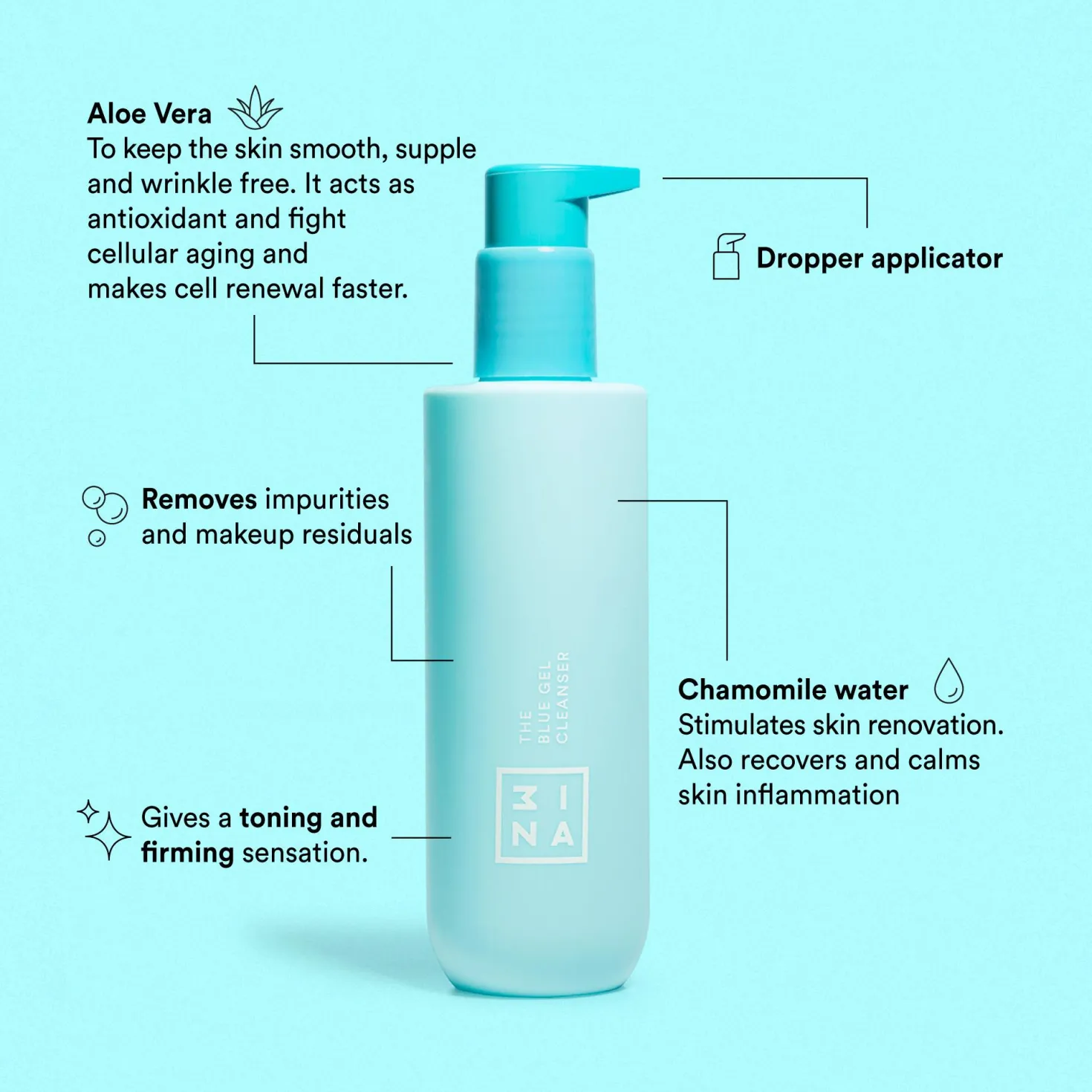 3INA The Blue Gel Cleanser ml