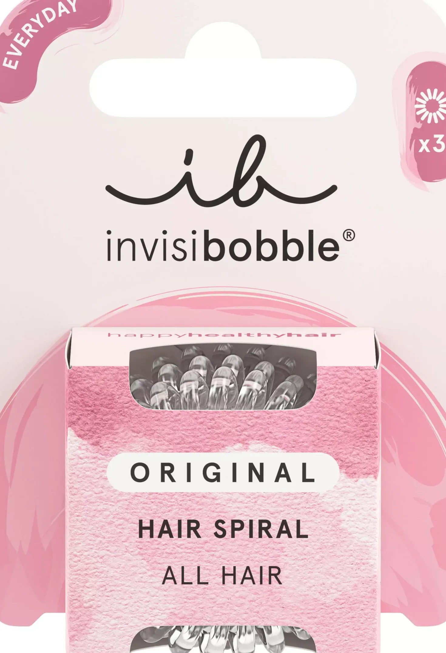 InvisibobbleEveryday Original Hair Spiral 3 pcs Crystal Clear