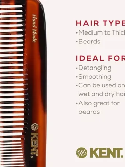 Kent Brushes Handmade Large Dressing Table Comb Fine/Coarse