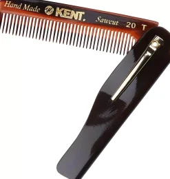 Kent Brushes Handmade Mens Folding Pocket Comb Fine