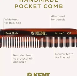 Kent Brushes Small Mens Pocketkam Coarse/Fine - Handmade