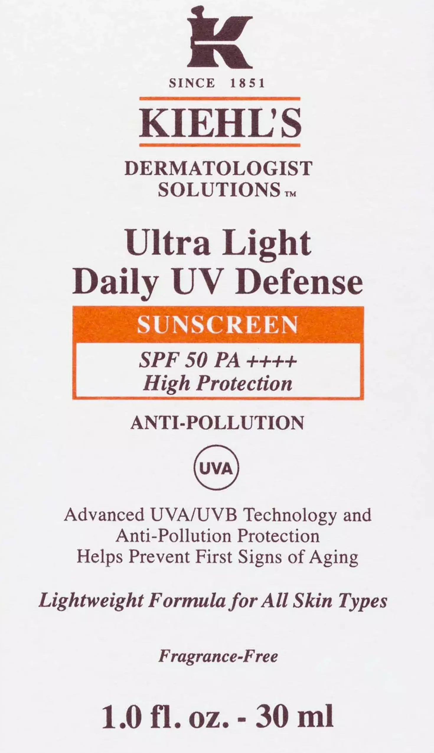 Kiehl'sDermatologist Solutions Ultra Light Daily UV Defense SPF 50 30 ml