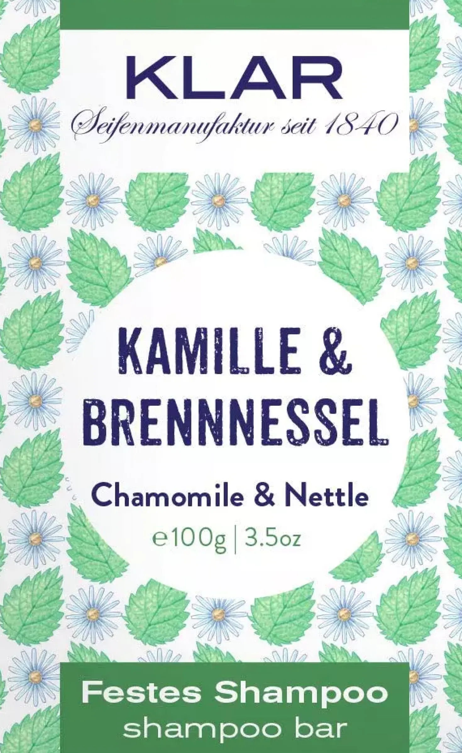 Klar Seifen Chamomile & Nettle Shampoo Bar 100 g