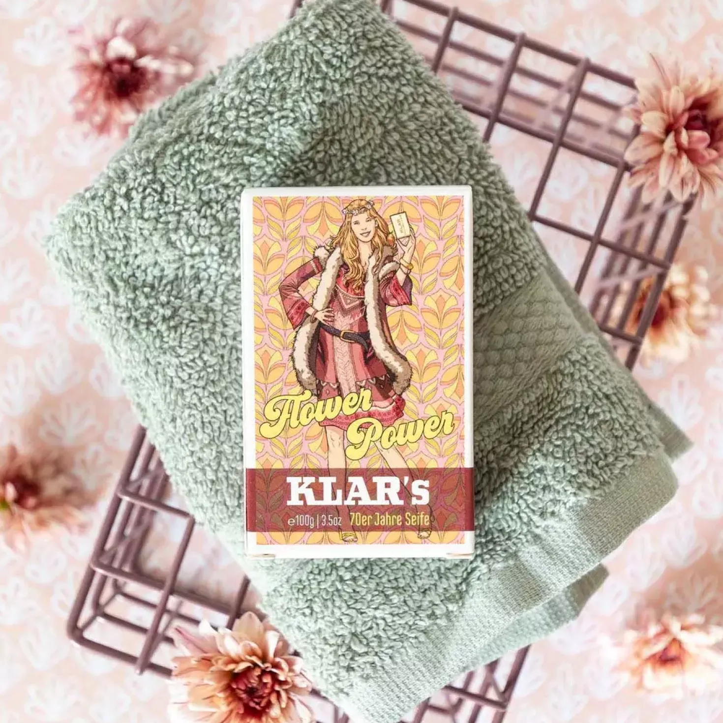 Klar Seifen 70s Retro Soap Flower Power 100 g