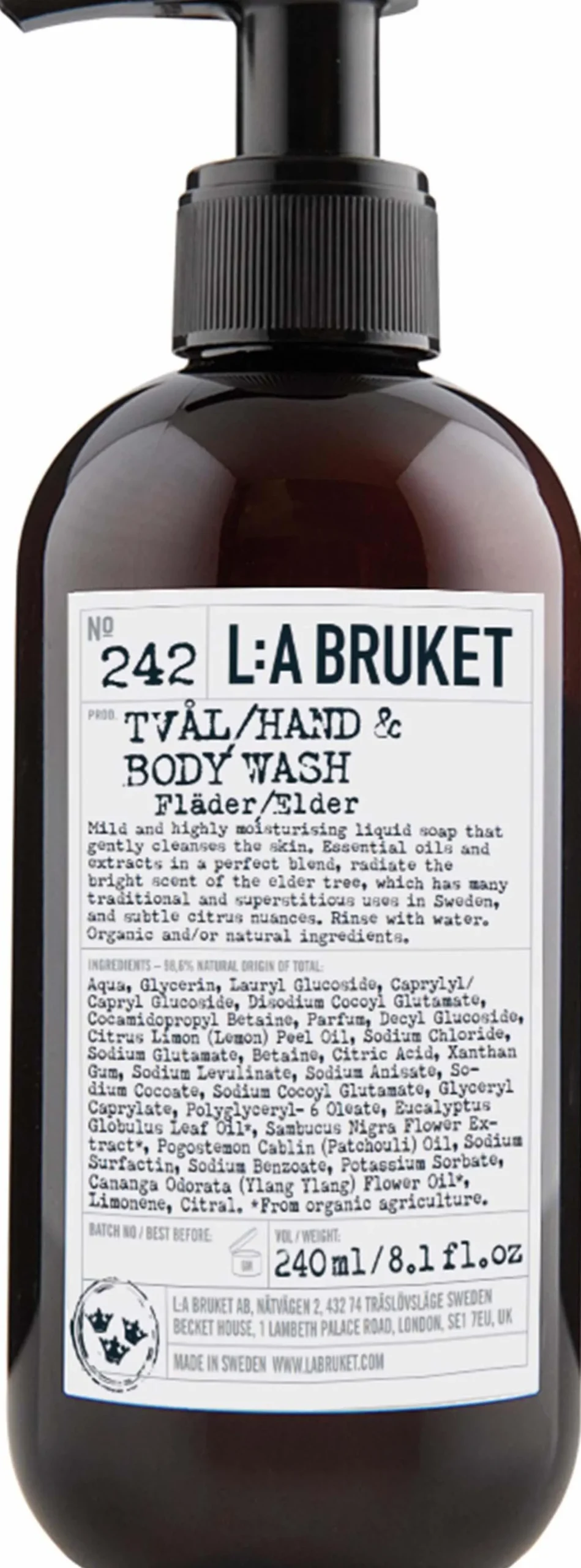 L:a Bruket 242 Hand & Body Wash Elder CosN 240 ml
