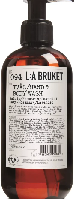 L:a Bruket Hand & Body Wash 094 Refill Sage/Rosemary/Lavender 1000 ml