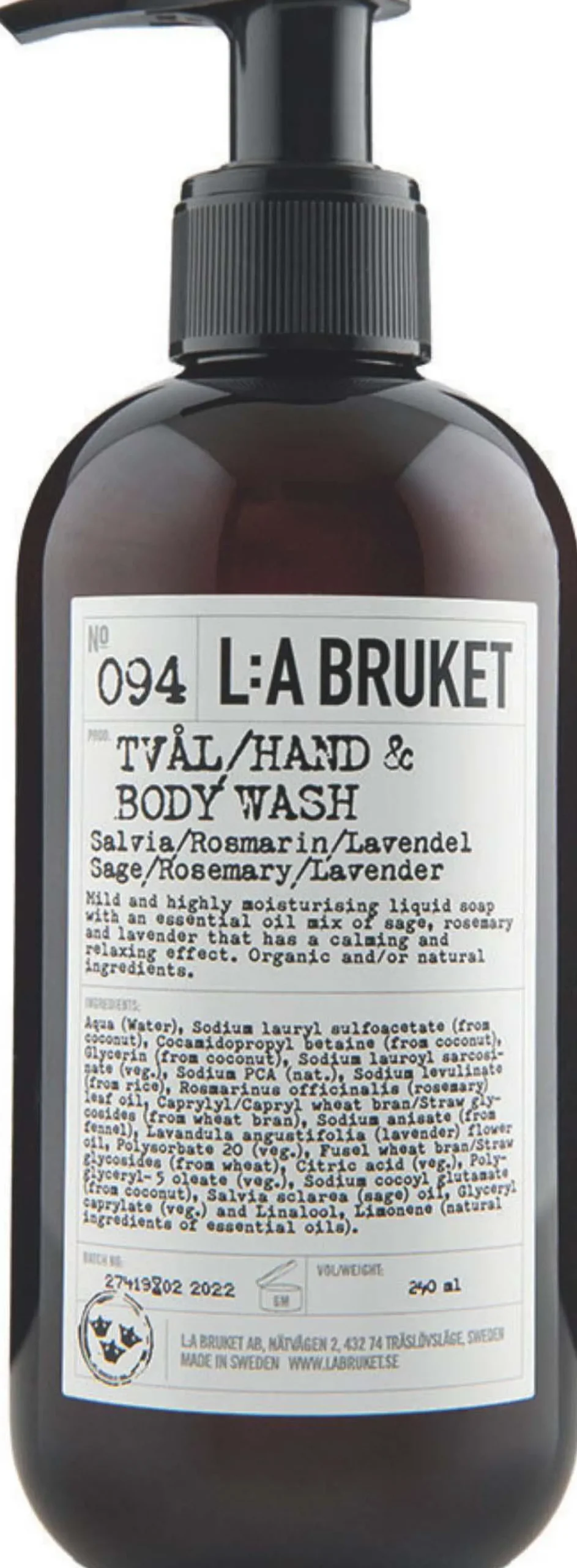 L:a Bruket Hand & Body Wash 094 Sage/Rosemary/Lavender 240 ml