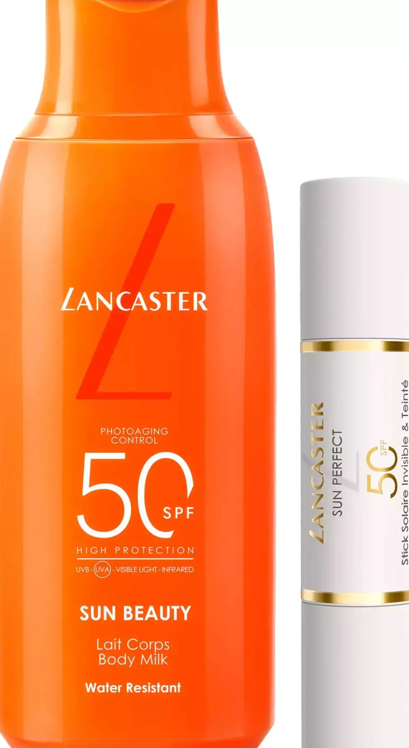 Lancaster Sun Perfect Beauty SPF50 Bundle Body Milk 175 ml & Clear & Tinted Duo Stick 12 g