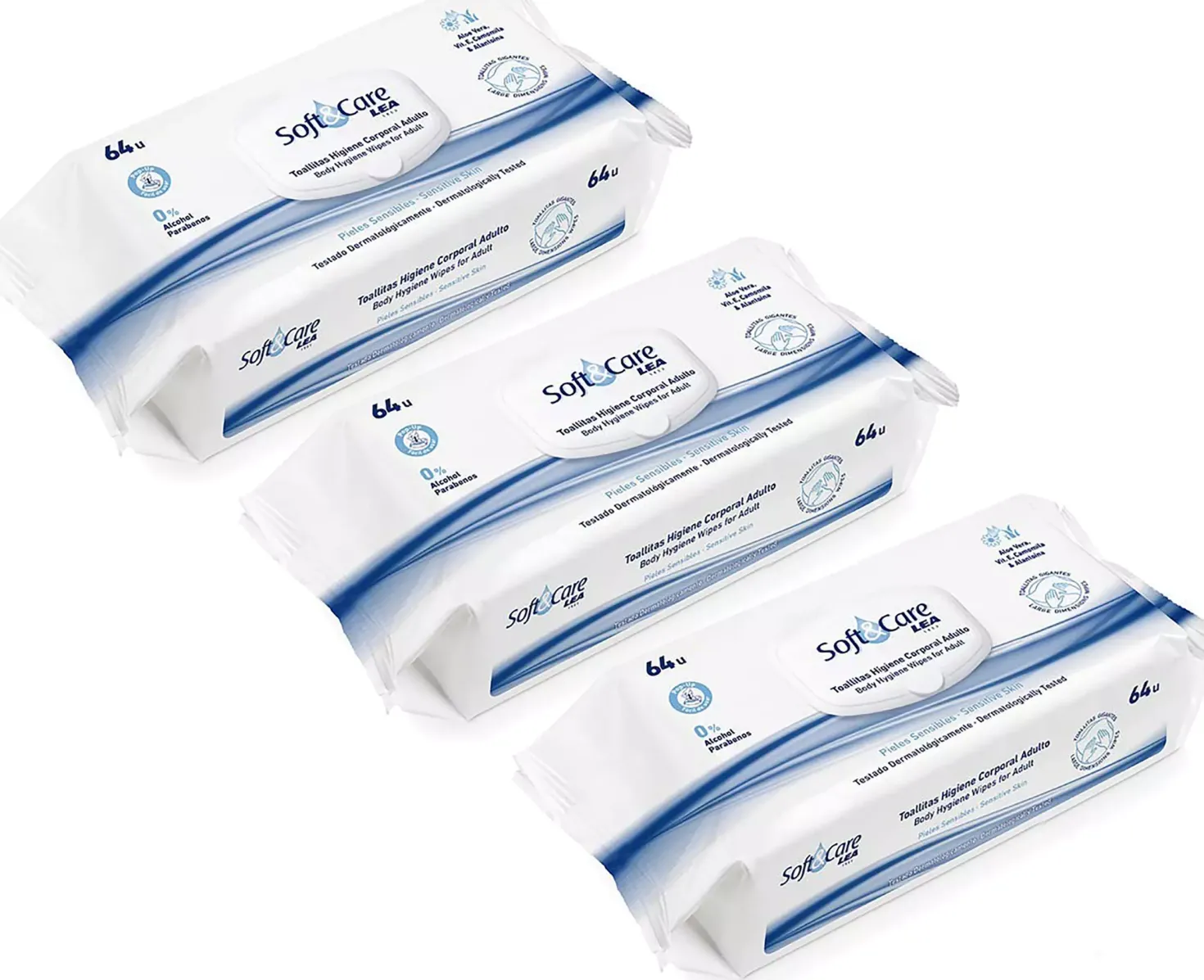 LEA Derm Adult Wet Wipes x 3