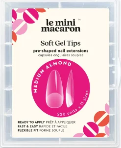 Le Mini MacaronLe Gel Soft Gel Tips Short Round Square, Matte & Per Buff Effect Small