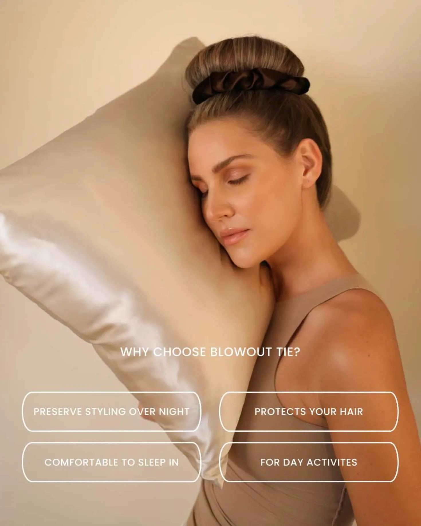 Lenoites BlowoutTie® in Mulberry Silk Mini Beige