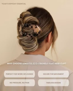 Lenoites Eco-Friendly Flat Hair Clip Bronze Leopard
