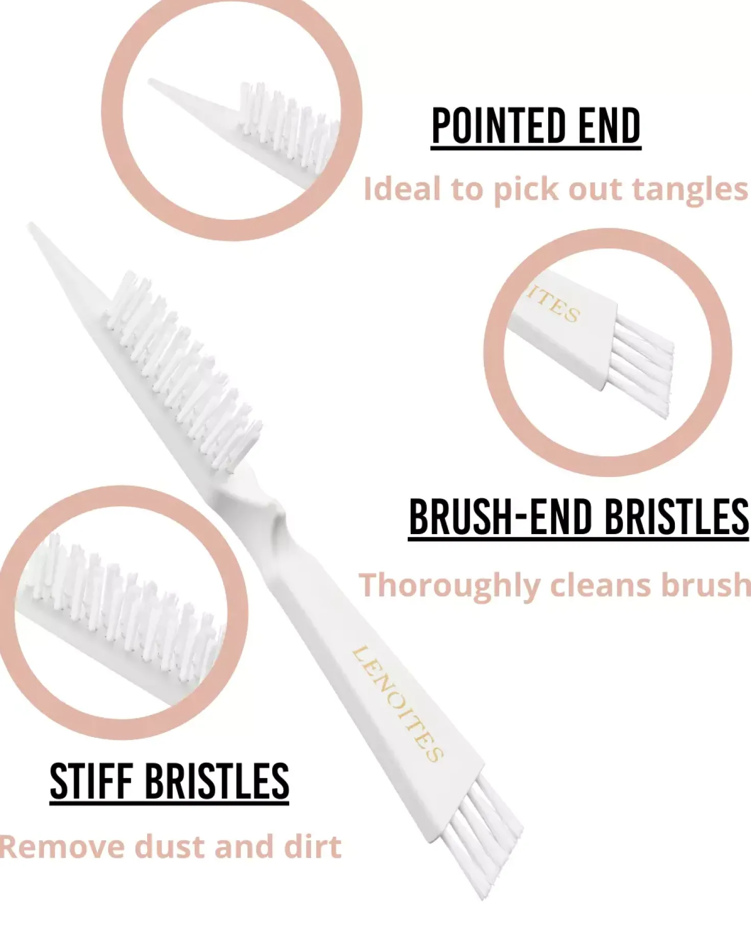 Lenoites Hair Brush Wild Boar Black