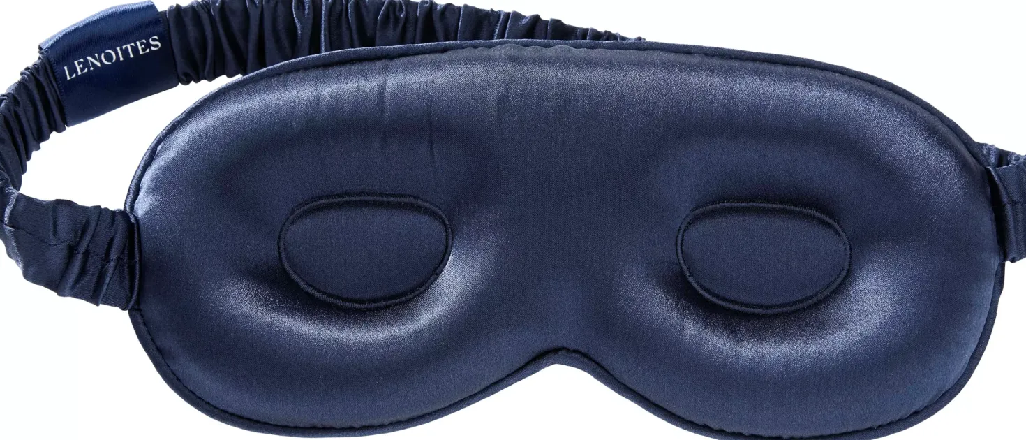 Lenoites Mulberry Silk Contour Sleep Mask Navy