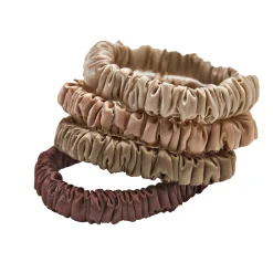 Lenoites Mulberry Silk Skinny Scrunchies Brown