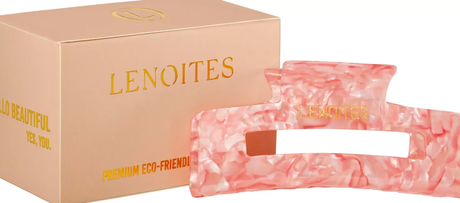 Lenoites Premium Eco-Friendly Hair Claw Pearly White