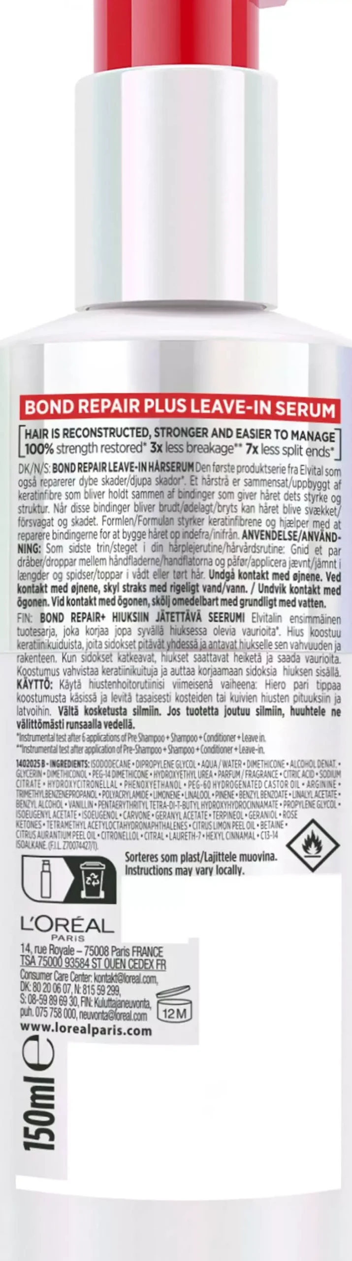 Loreal ParisElvital Bond Repair Leave-in Serum 150 ml