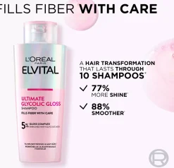 Loreal ParisElvital Glycolic Gloss Ultimate Shampoo For Dull Hair 200 ml