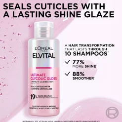 Loreal ParisElvital Glycolic Gloss Ultimate Rinse-Off Treatment For Dull Hair 200 ml