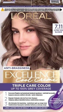 Loreal ParisExcellence Cool Creme Triple Care Color 4,11 Ultra Ash Brown