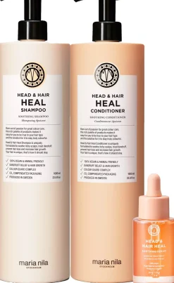 maria nilaHead & Hair Heal Bundle Shampoo 1000 ml & Conditioner 1000 ml & Serum 50 ml