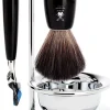 Mühle Rytmo Fusion Barbersett Black Fibre-Resin With Bowl Black