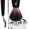 Mühle Rytmo Mach3Barbersett Black Fibre Resin With Bowl Black
