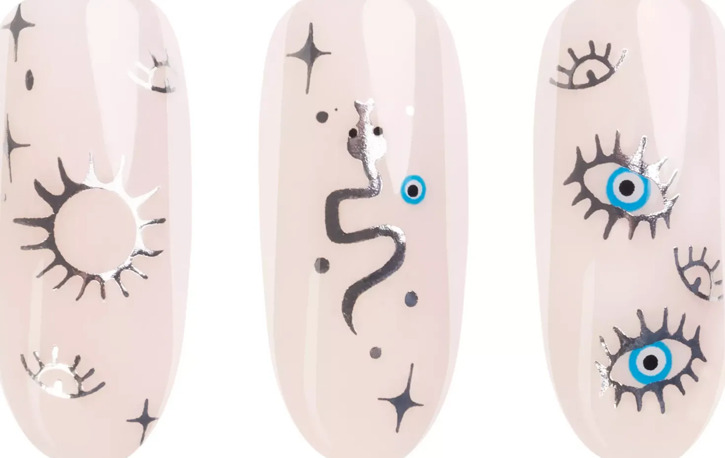 NEONAILLet Them Glow Nail Stickers Boho Silver