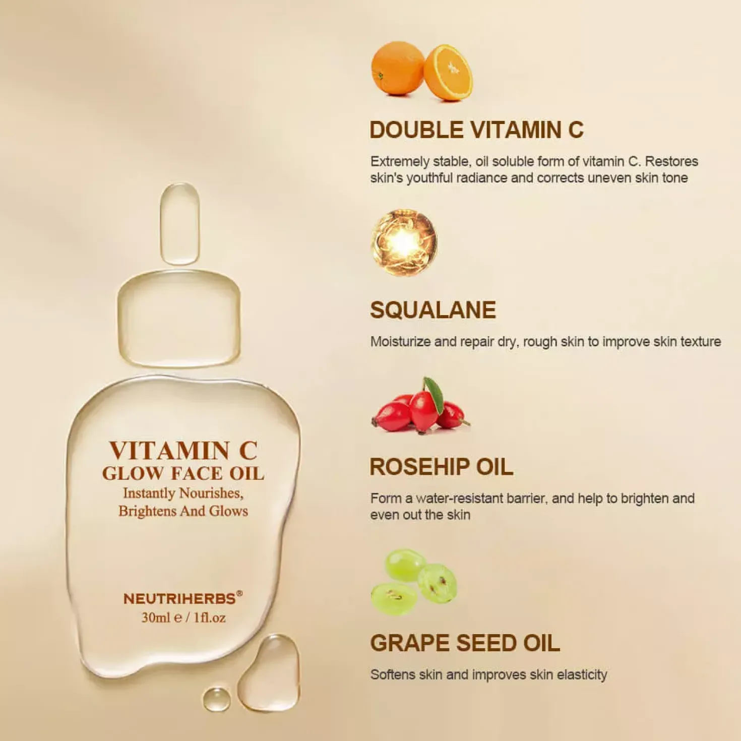 Neutriherbs Vitamin C Glow Face Oil 30 ml