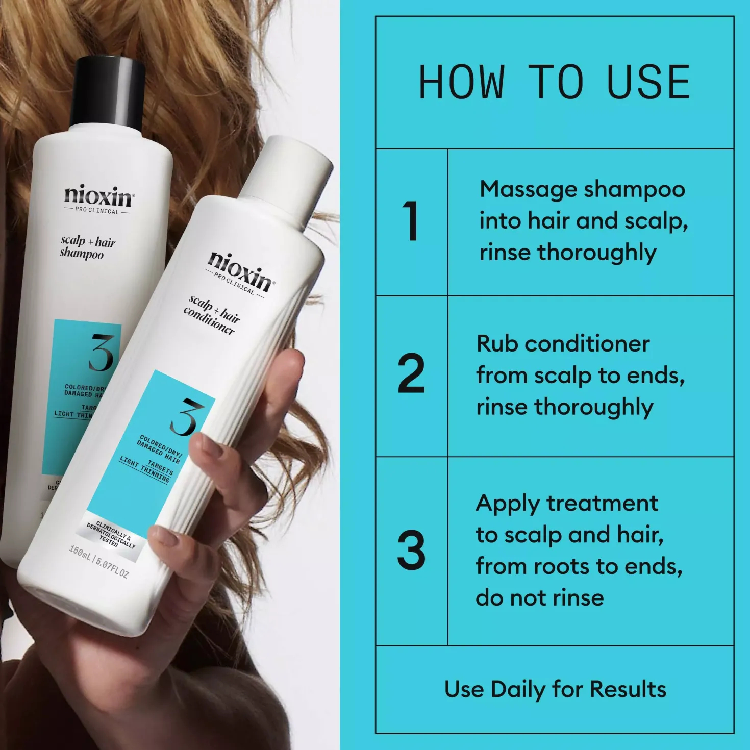NioxinSystem 3 Trial Kit for Colored Thinning Hair