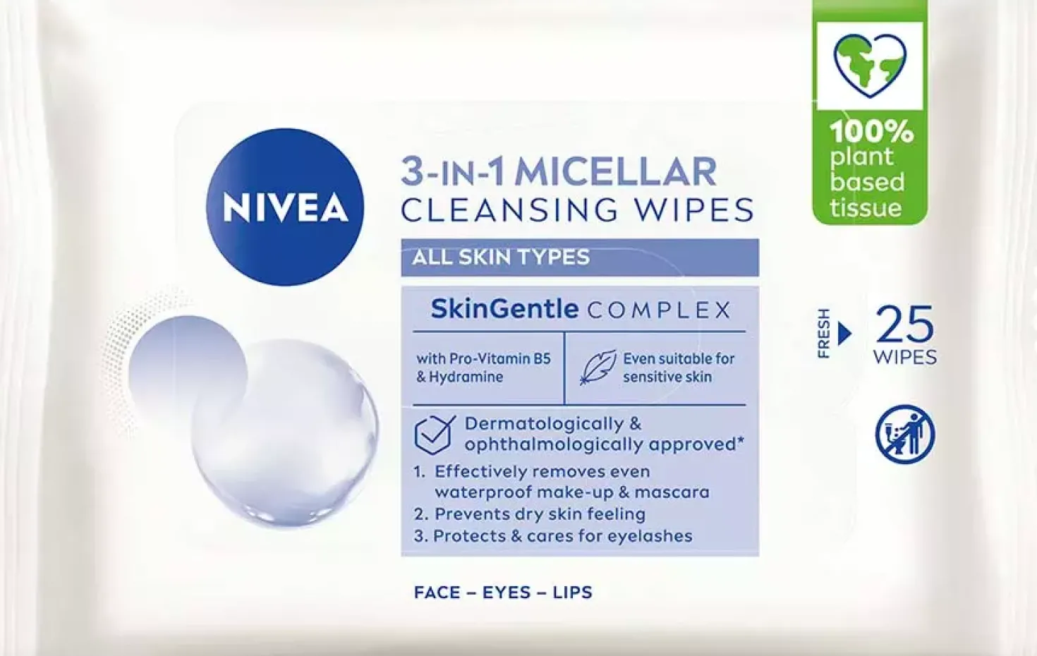 NIVEA 3-in-1 Micellar Cleansing Wipes 25 stk
