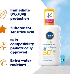 NIVEASUN Kids Sensitive Protect Spray SPF50+ 200 ml
