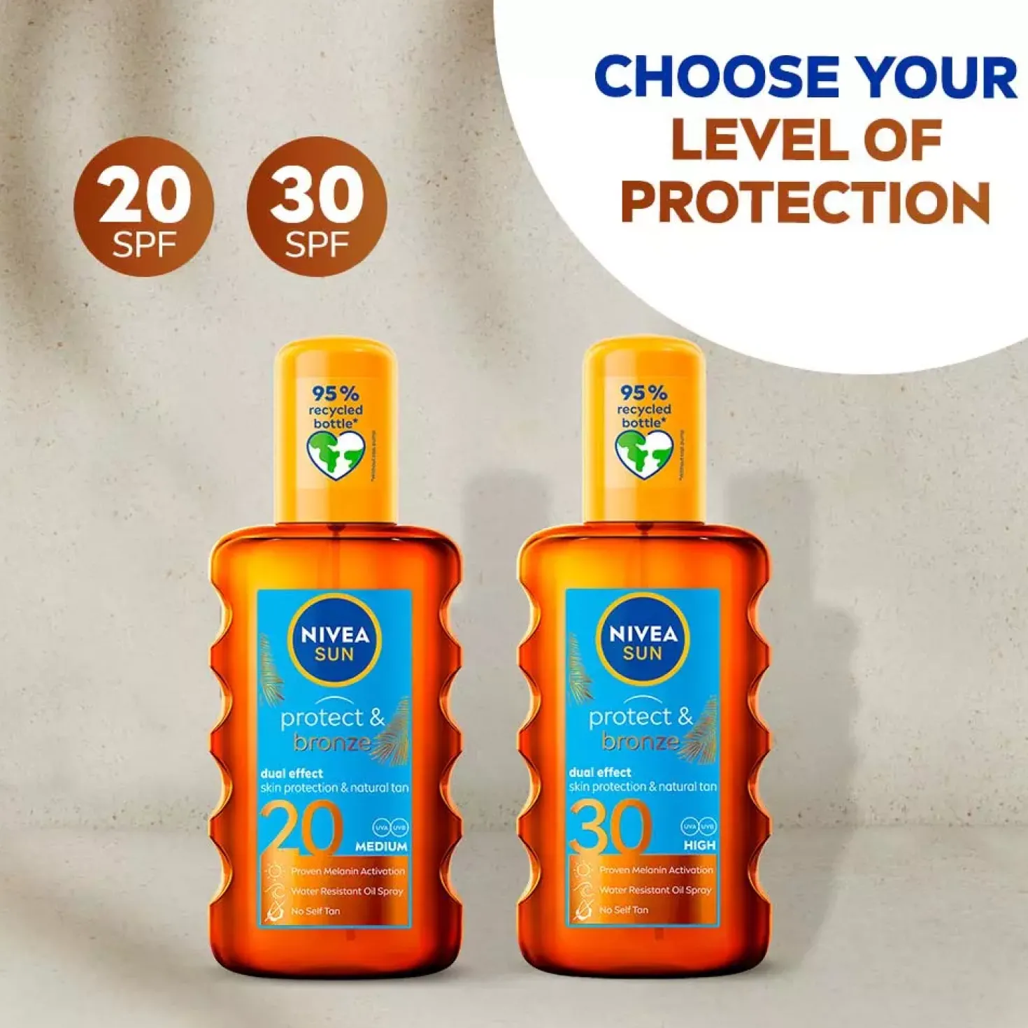 NIVEASUN Protect & Bronze Oil Spray SPF20 200 ml