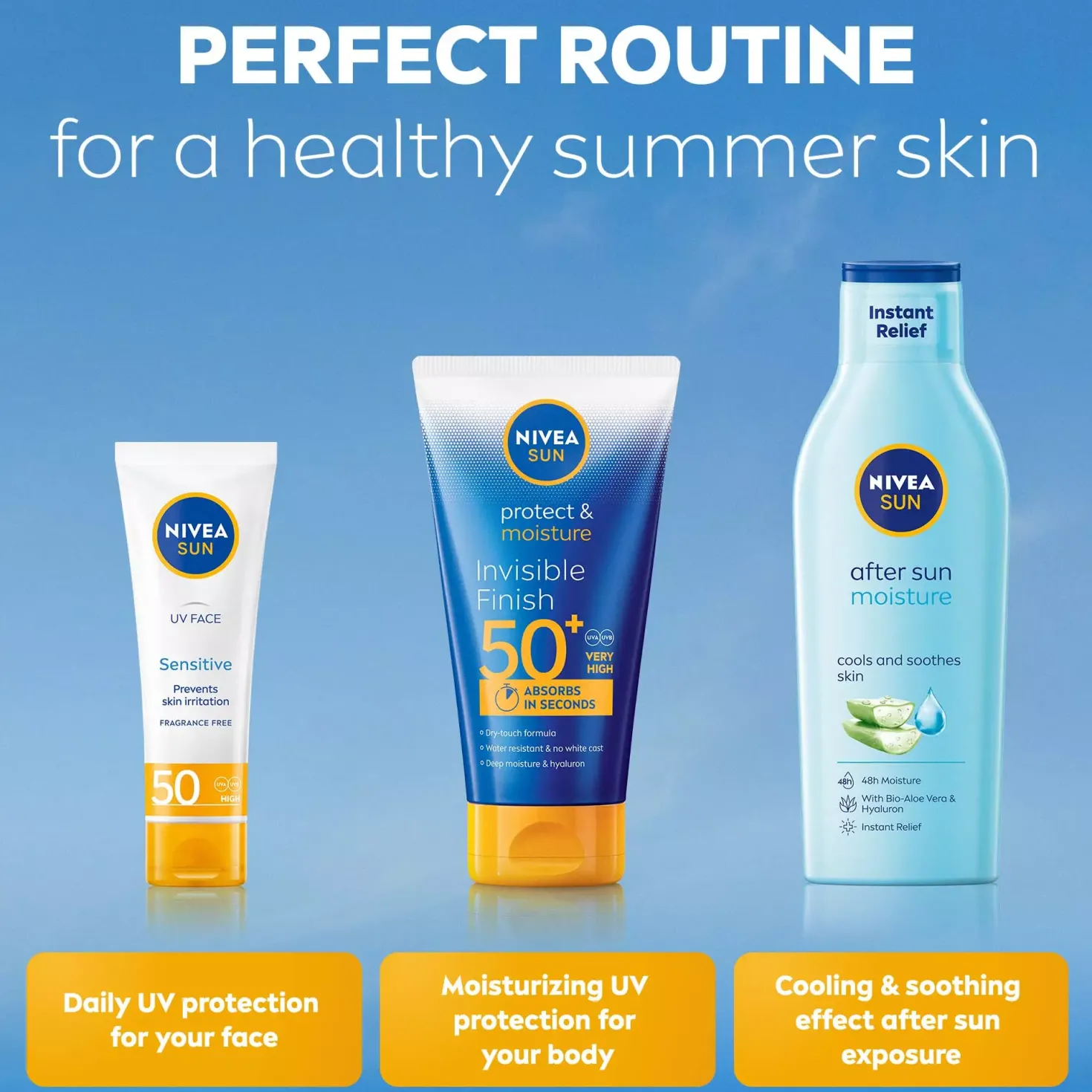 NIVEASUN Protect & Moisture Invisible Finish Lotion SPF 50+ 150 ml