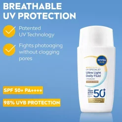 NIVEASUN UV Face Specialist Ultra Light Daily Fluid, Medium Tinted SPF 50+ 40 ml