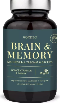 Nordbo Brain & Memory Magnesium, 90 kap 90 stk