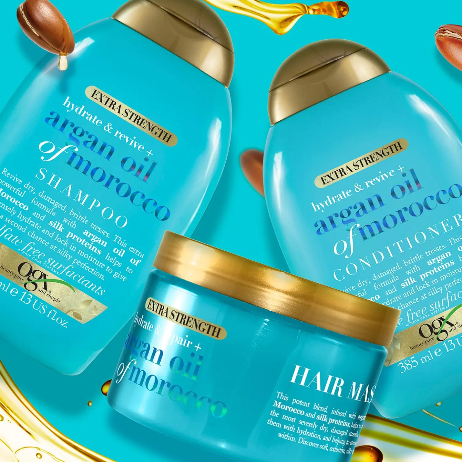 OgxHydrate & Revive Argan Oil of Morocco Shampoo 385 ml & Conditioner 385 ml