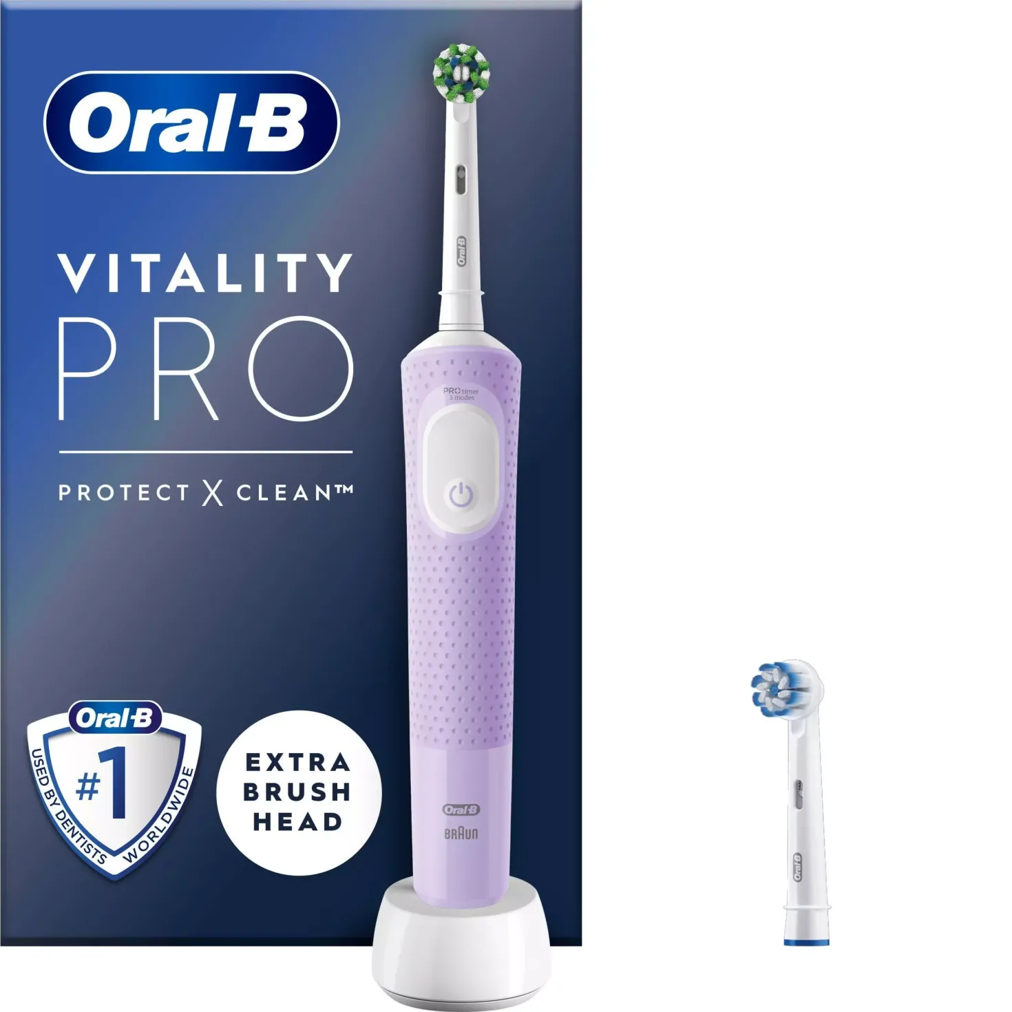 Oral B Vitality Pro Electric Toothbrush 2 Brush heads Purple