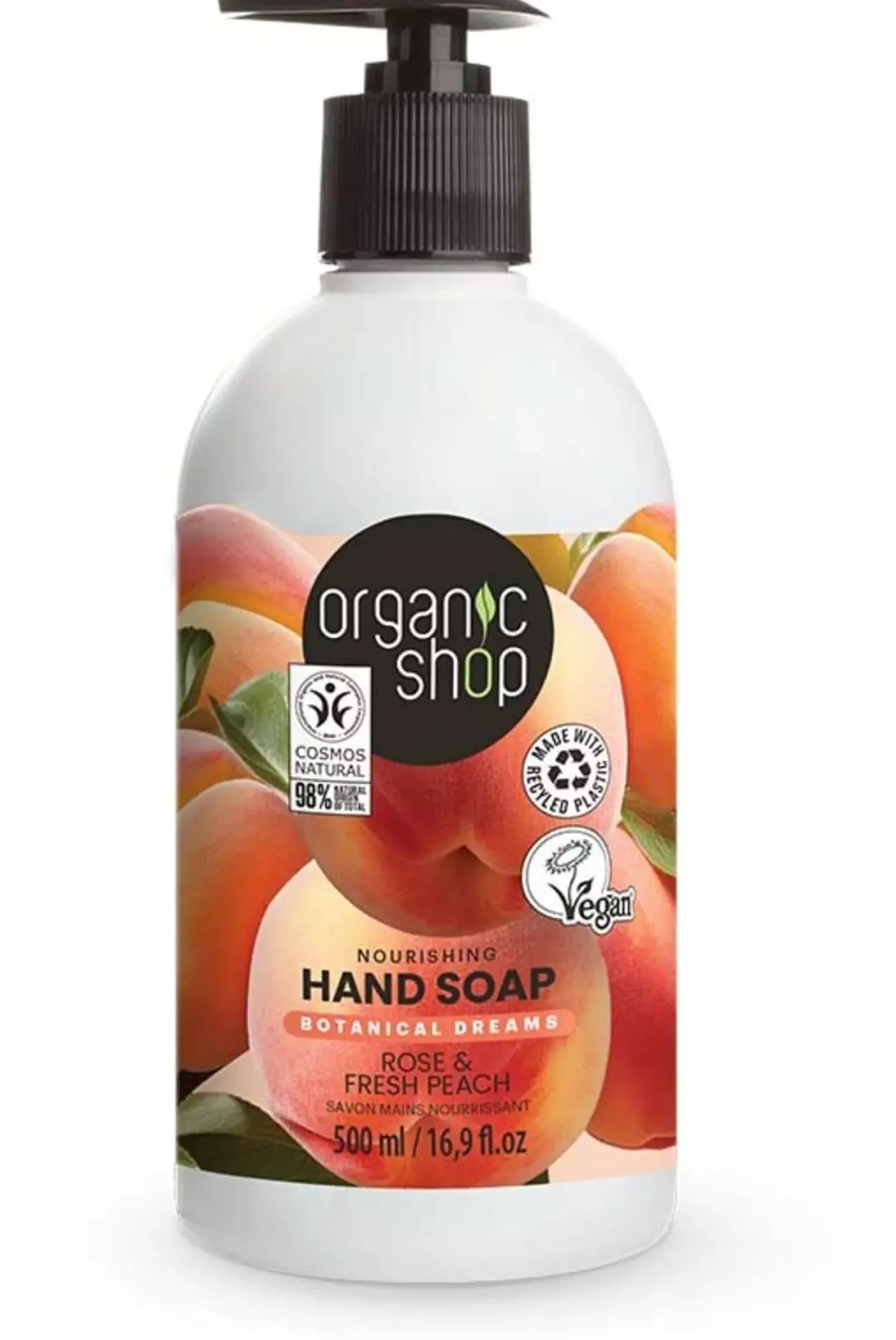 Organic Shop Hand Soap Rose & Peach 500 ml