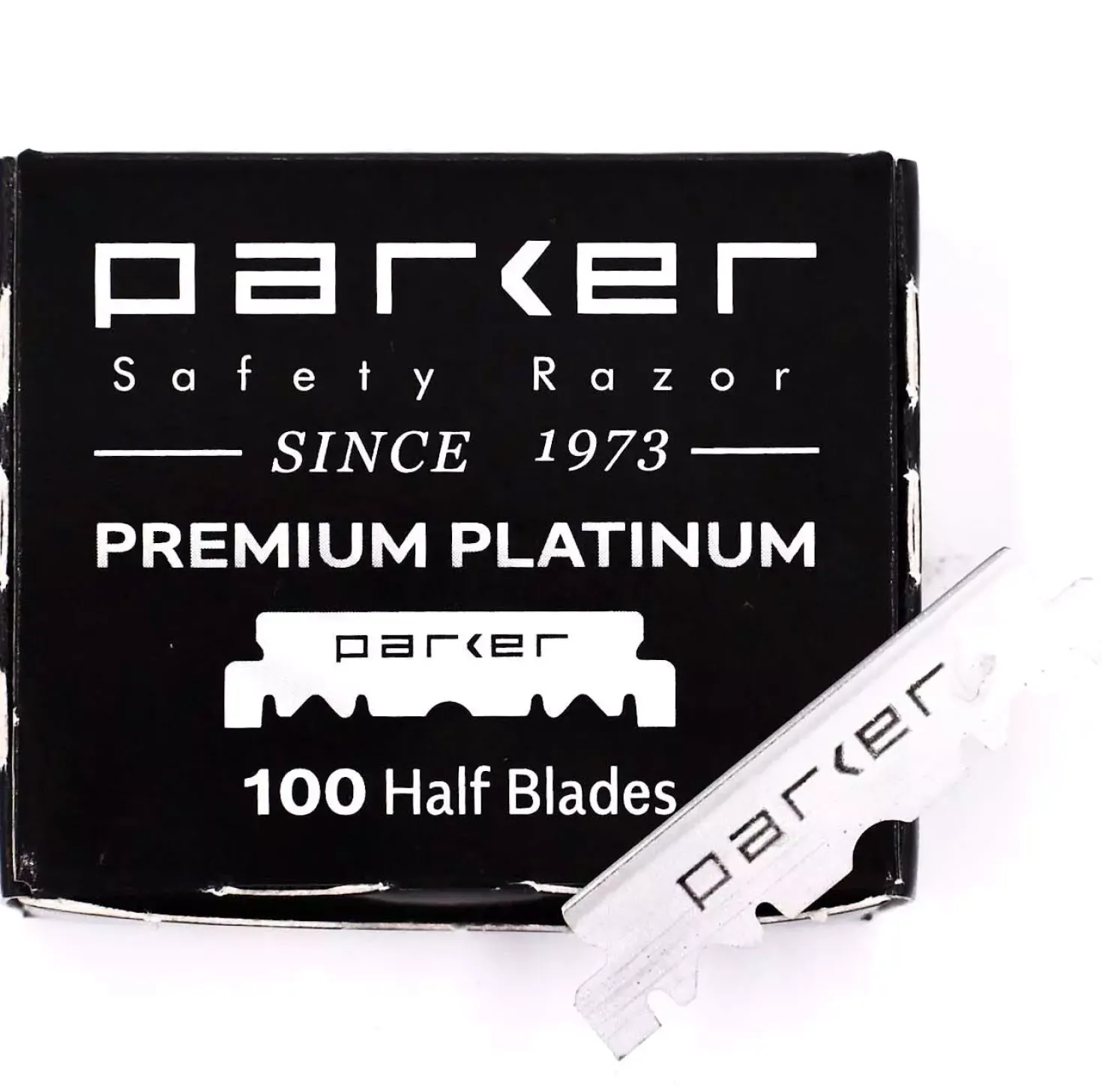 Parker Shaving Premium Platinum Half Blades for Barber Razors - 100 Ct. (1 x 100)