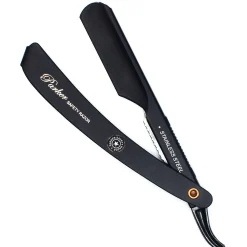 Parker Shaving PTABK Adjustable Push w. 3 blade option Metal Black Barber/Straight Razor